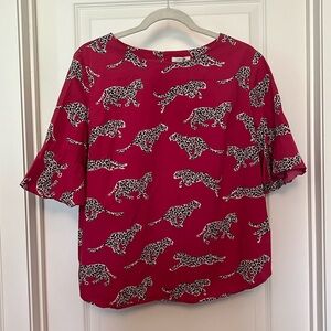 Tyler Böe Cheetah Print Blouse Size Large